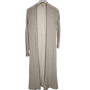 EILEEN FISHER Cardigan Womens Small Beige 100% Linen Long Duster Open Front